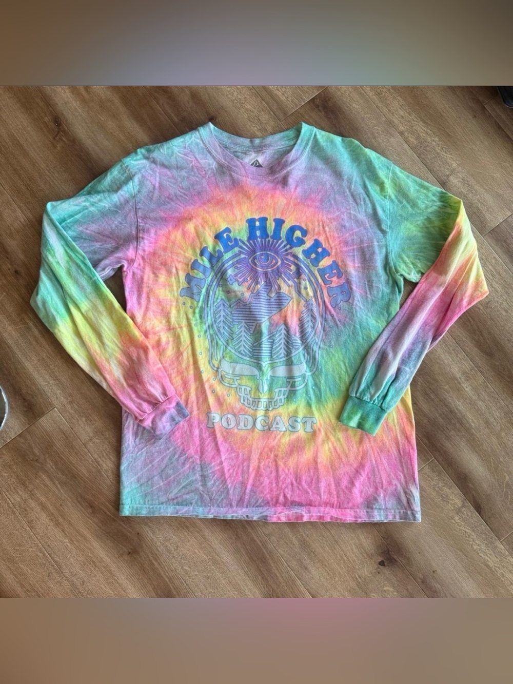Tie-Dye Mile Higher Podcast Long Sleeve Tee